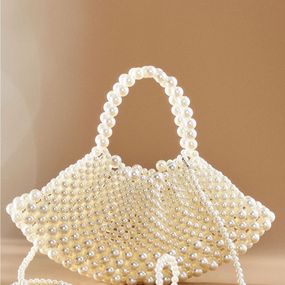 Anthropologie Pearl-Embellished Clutch